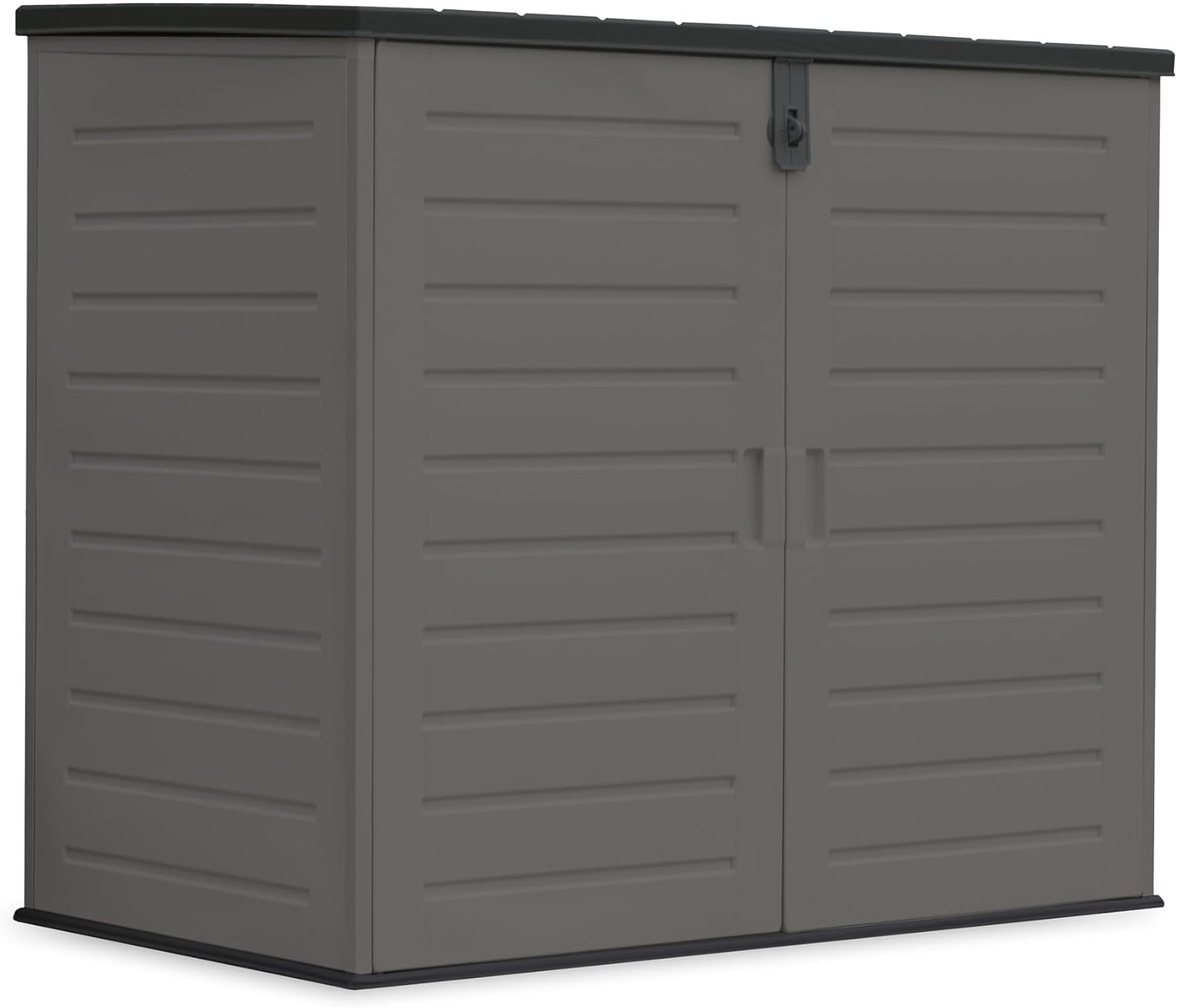 Armoire de rangement exterieure resine 1170L 140x82x124cm coffre jardin avec structure acier gris-Roluxyhome