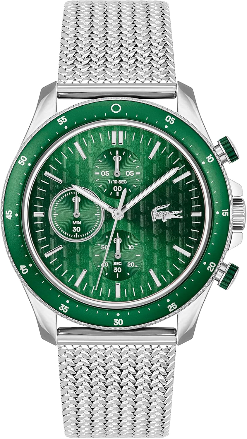 Lacoste Neo Heritage montre homme chronographe quartz silicone acier usage quotidien sport élégant moderne - montre Lacoste chronographe homme - usage lifestyle et bureau-Roluxyhome