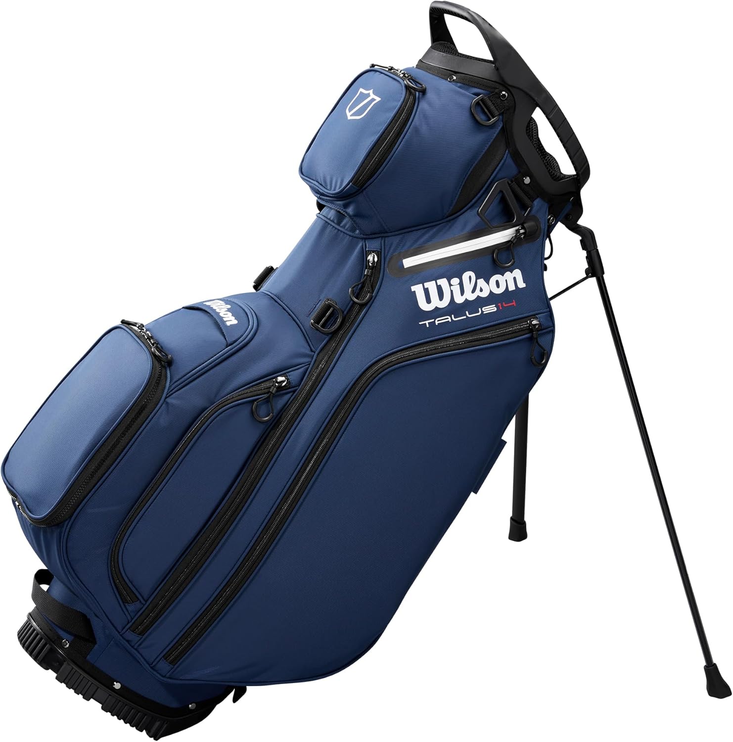 WILSON Talus 14 Stand Bag Sacs Trépied Golf Mixte Sac de Golf Stand 14 Compartiments 9 Poches Polyester Bleu Marine Blanc-Roluxyhome