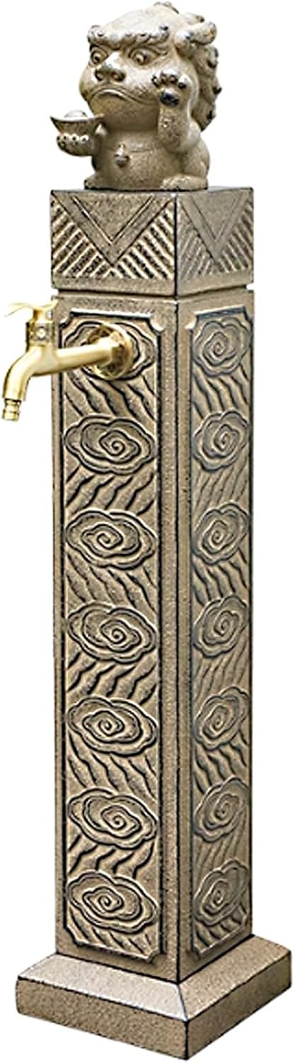 Fontaine Exterieure Jardin Robinet Arrosage Lavage Eau Exterieur QSNYJPL Metal 35.4x9.8x9.8cm-Roluxyhome