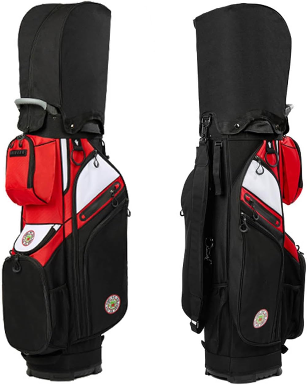 Sac Chariot Golf 14 Compartiments Plateau Silencieux Rangement Noir Rouge-Roluxyhome