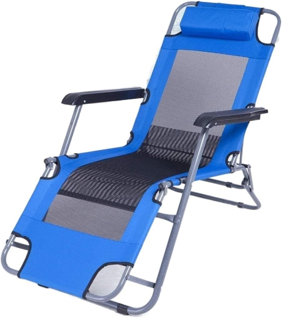 DANNMPX Chaise Longue Jardin Inclinable Pause Déjeuner Pliable Appuie Tête Respirant Bureau Relaxation - Chaise Longue Respirante Jardin-Roluxyhome