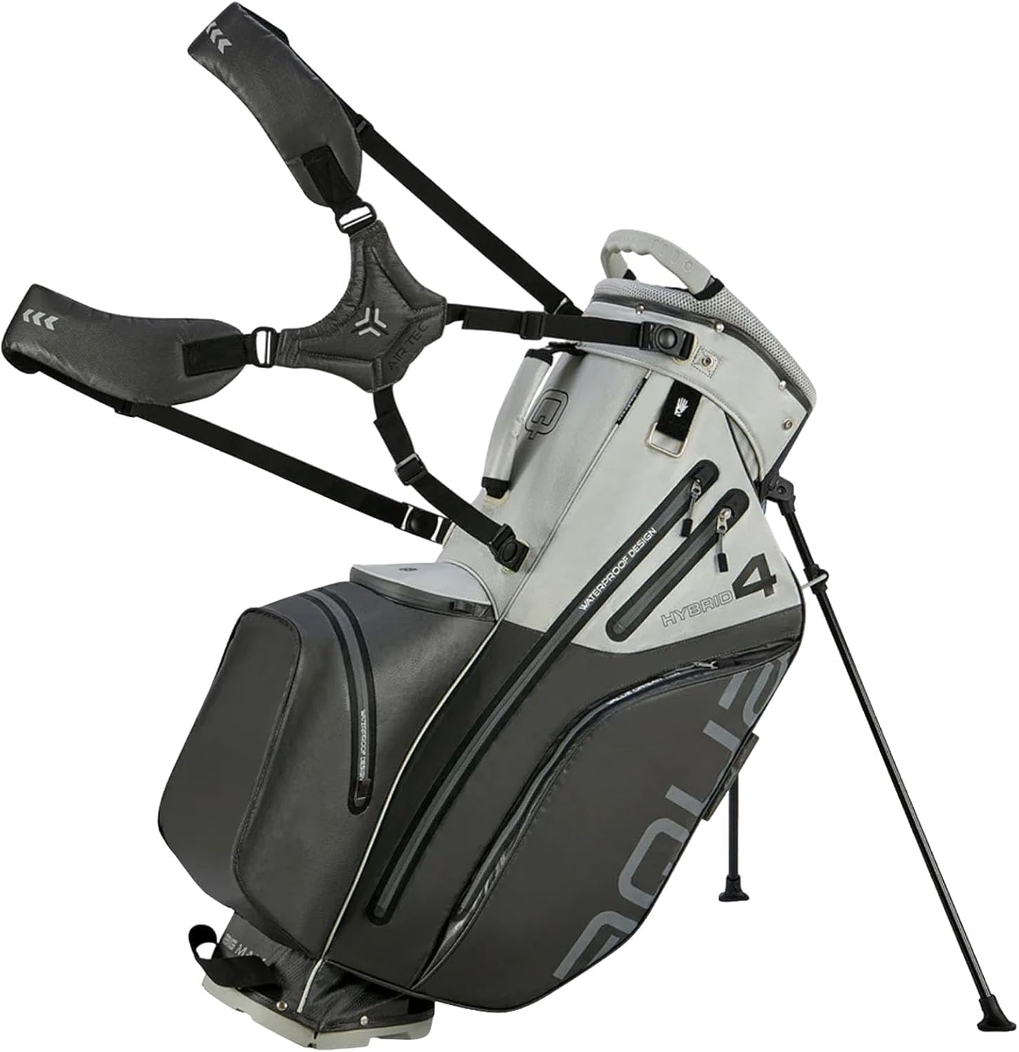 Big Max Aqua Hybrid 4 Sac de Golf Stand Nylon 14 Compartiments 7 Poches Gris Argent-Roluxyhome