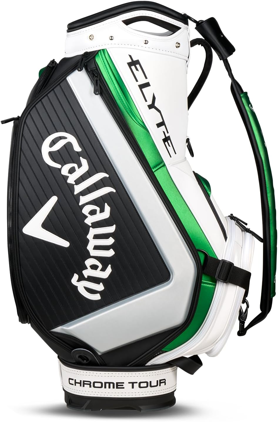 Callaway Sac de Golf Elyte Staff Tour Sac de Golf Professionnel Polyester 4 Compartiments 9 Poches Noir Blanc Vert-Roluxyhome