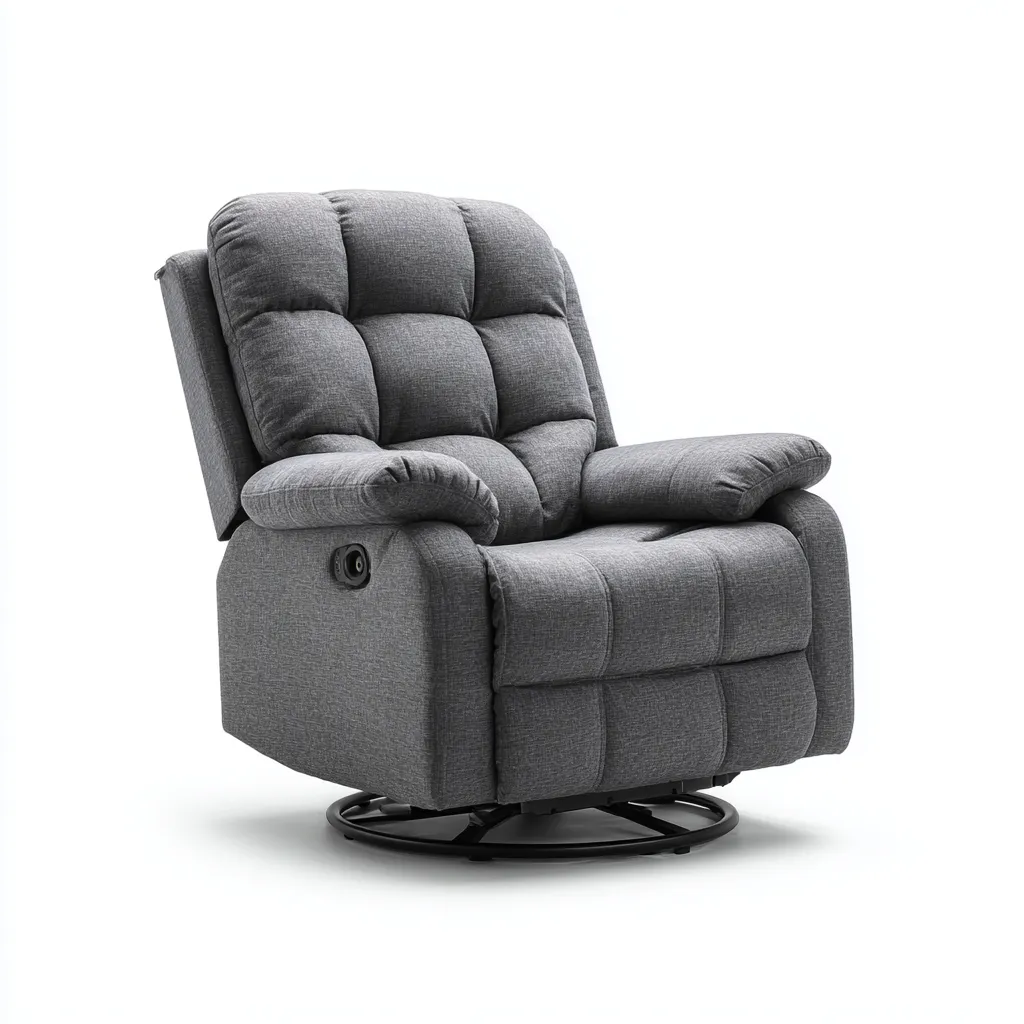 Fauteuil relax tissu rembourré 100x95x105 cm - Gris foncé - Style contemporain-Bamboomyio