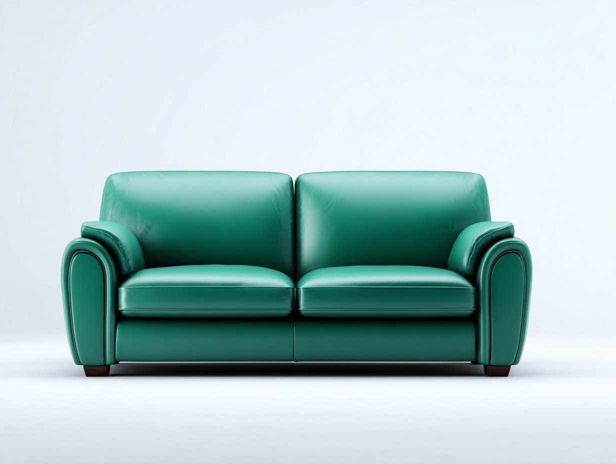 Canapé 2 places en cuir synthétique 160x90x85 cm - Vert - Style contemporain pour salon-Bamboomyio