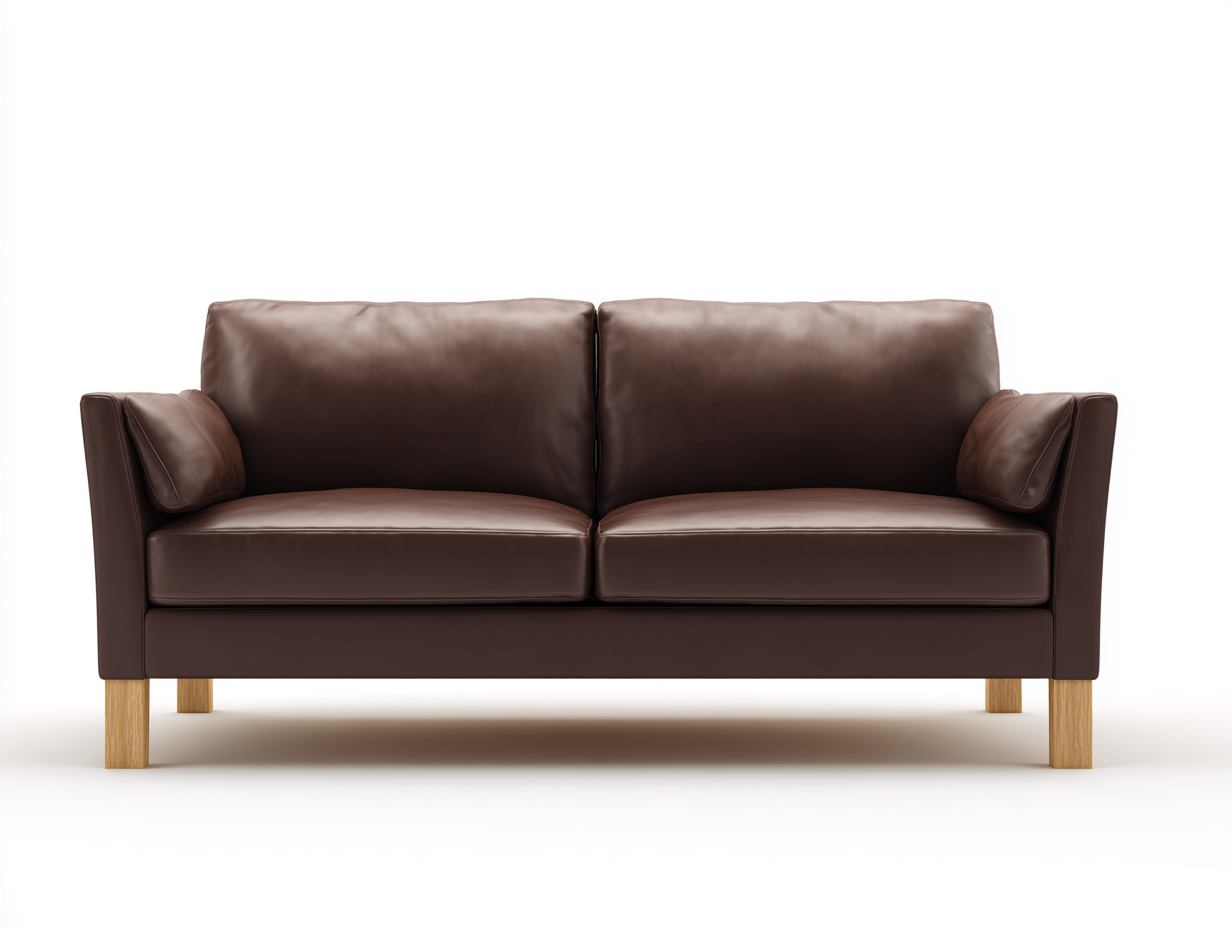 Canapé 2 places - cuir véritable - marron foncé 150x85x80 cm - style moderne minimaliste-Lacorsonest