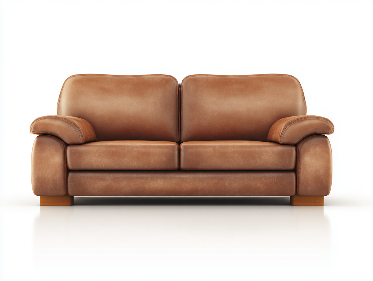 Canapé 2 places - cuir véritable - marron 150x90x85 cm - style classique confortable-Lacorsonest