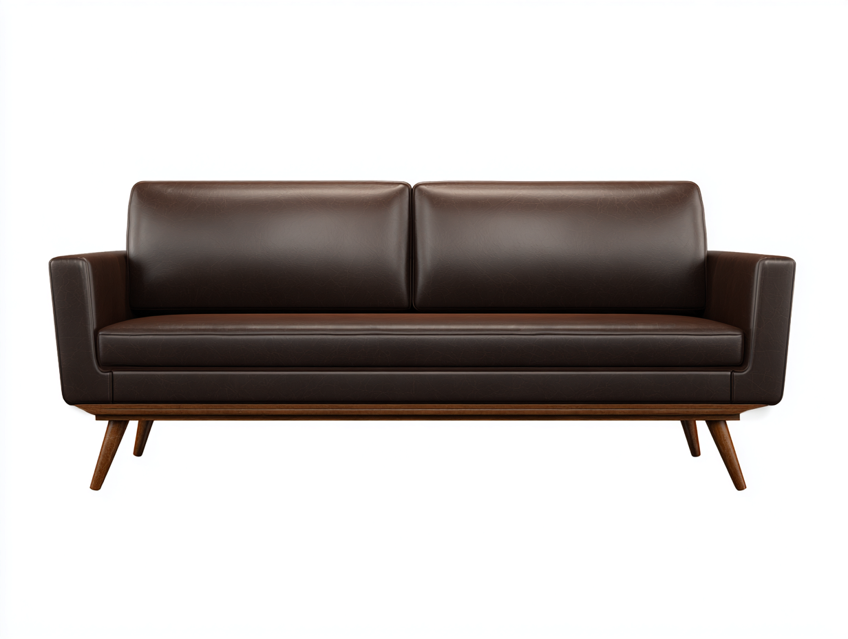 Canapé 2 places - cuir véritable - marron foncé 150x85x80 cm - style moderne minimaliste-Lacorsonest