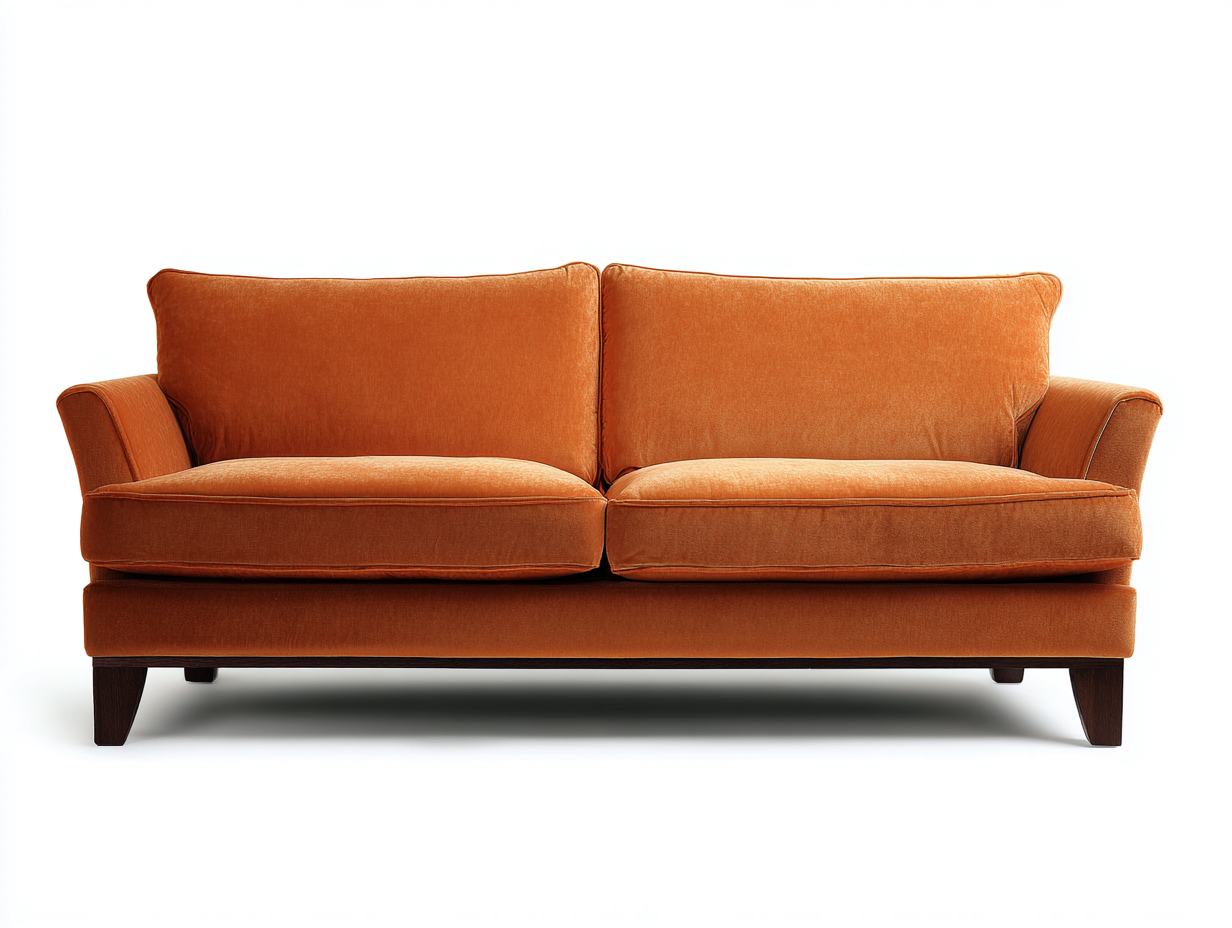 Canapé 2 places velours orange 150x85x80 cm - style moderne élégant-Lacorsonest