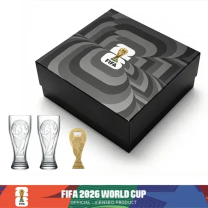 【FIFA World Cup 26】Licensed Fan Gear Set Premium Soccer Gifts: Shatterproof Beer Glass, Rowdy Cup, Scarf & Water Bottle Bundle