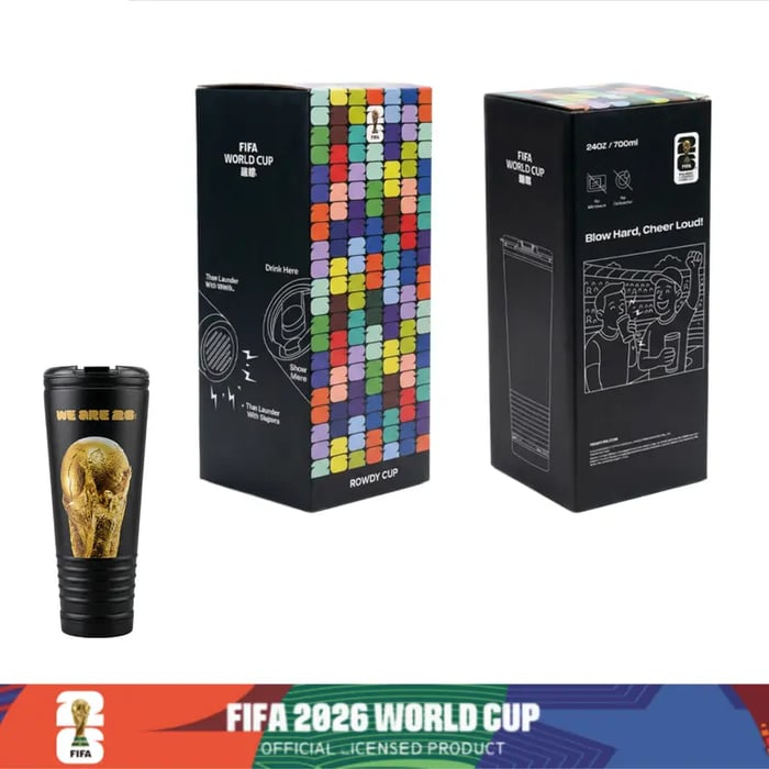 【FIFA World Cup 26】Licensed Fan Gear Set Premium Soccer Gifts: Shatterproof Beer Glass, Rowdy Cup, Scarf & Water Bottle Bundle