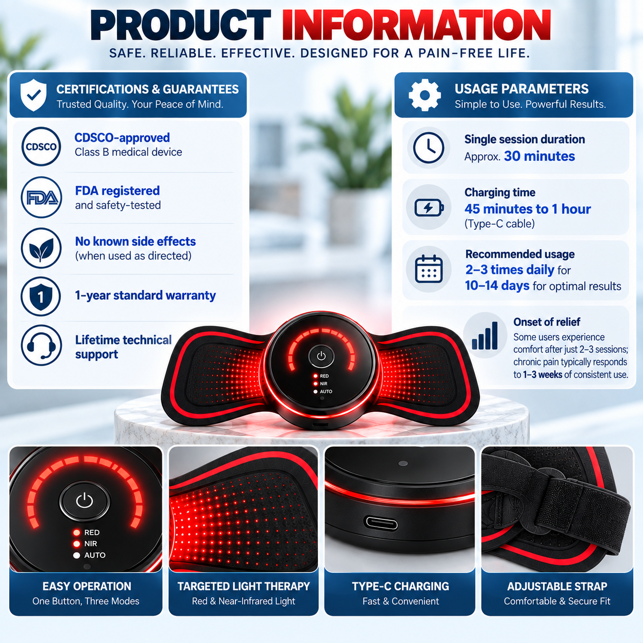 🔥Mirevane™ Red Light Therapy Device — A wearable red light therapy device designed to help relieve joint and muscle pain.