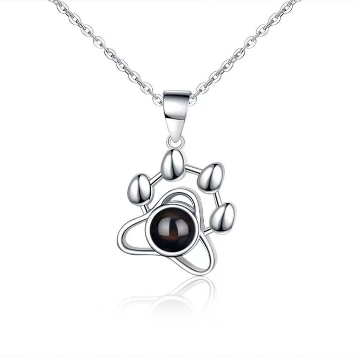 Personalized Pet Photo Projection Necklace, Memorial Gift, Pet Lover Gift