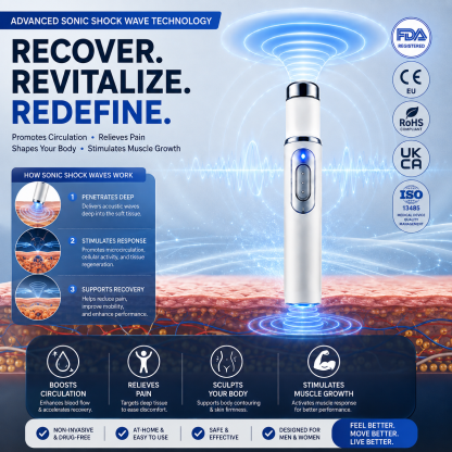 💥Ultrasonic Shock Wave Therapy Massager——Enhances bust and lifts buttocks. Fuel Muscle Growth.Boost Circulation. Relieve Pain.