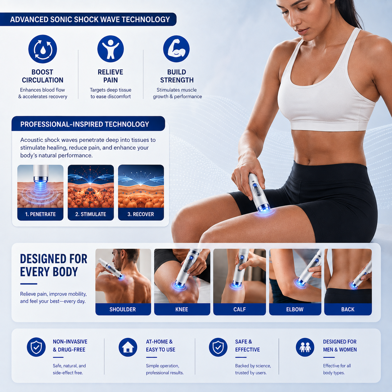 💥Ultrasonic Shock Wave Therapy Massager——Enhances bust and lifts buttocks. Fuel Muscle Growth.Boost Circulation. Relieve Pain.