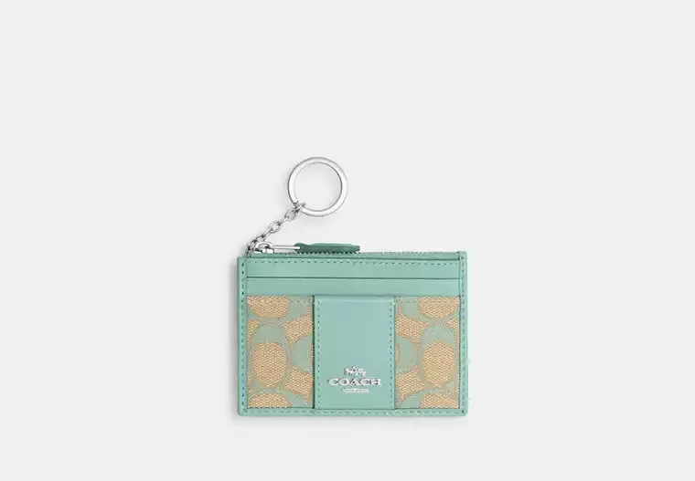 Mini Skinny Id Case In Signature Jacquard