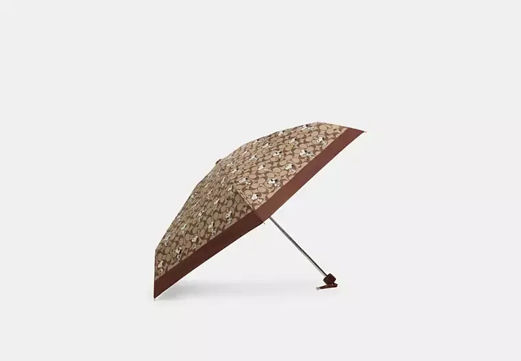 Coach X Peanuts Uv Protection Mini Umbrella With Signature Snoopy Print