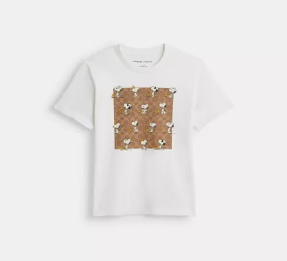 Cothtach X Peanuts Snoopy Signature Square T Shirt In Organic Cotton