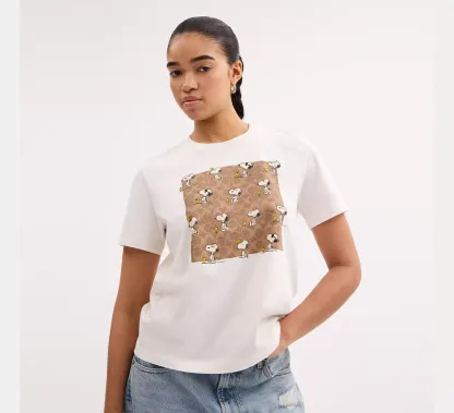 Cothtach X Peanuts Snoopy Signature Square T Shirt In Organic Cotton