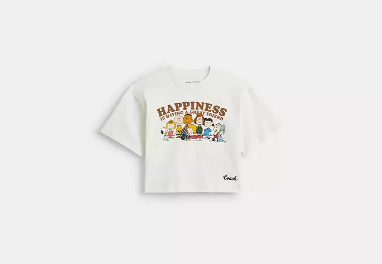 Coach X Peanuts Cropped T Shirt In Organic Cotton