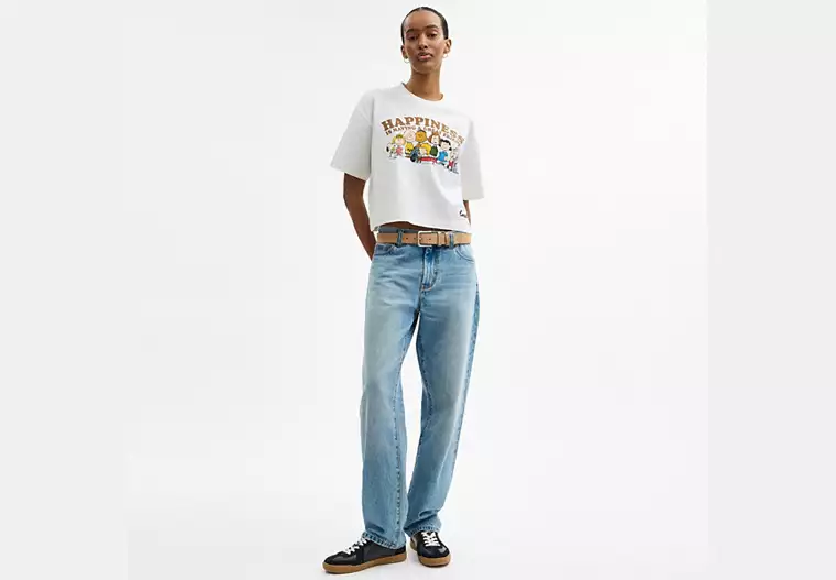 Coach X Peanuts Cropped T Shirt In Organic Cotton