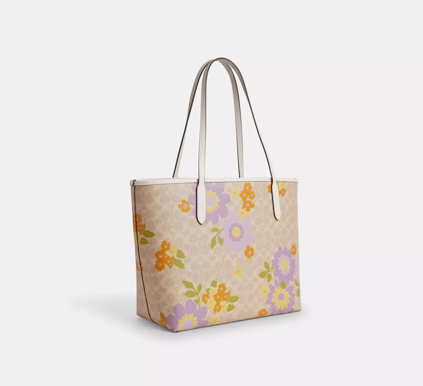 City Tote Bag In Signature Canvas With Floral Print