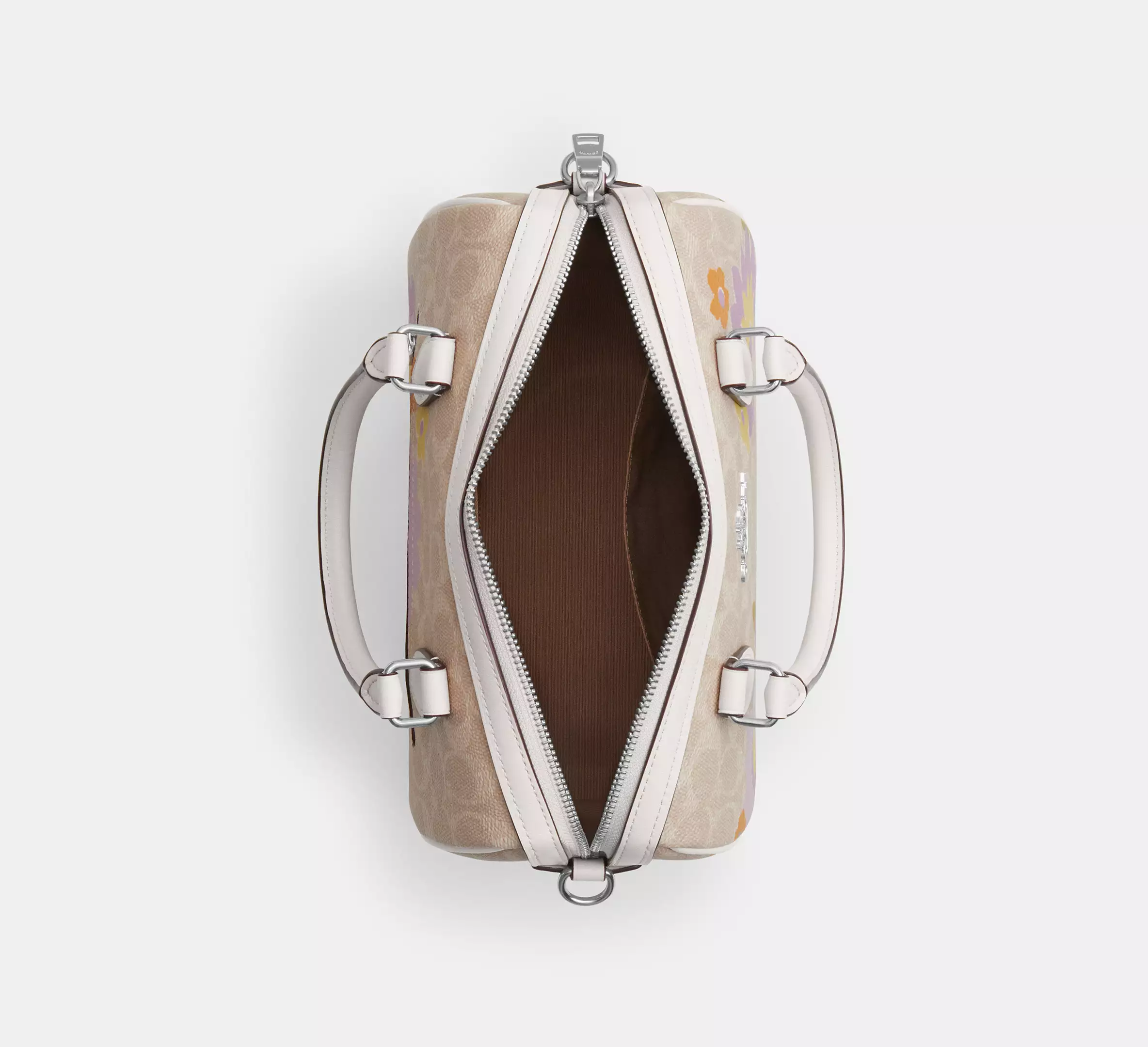 Rowan Satchel Bag In Signature Canvas With Floral Print
