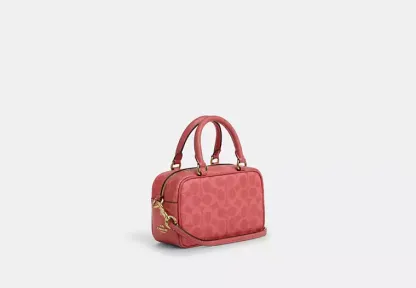 Coach X Peanuts Satchel Crossbody Bag In Signature Canvas With Lucy