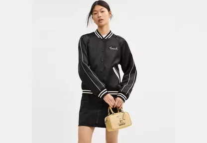 Coach X Peanuts Satchel Crossbody Bag In Signature Canvas With Charlie Brown