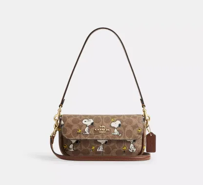 Peanuts Hailey Flap Bag in Signature Canvas with Snoopy Print