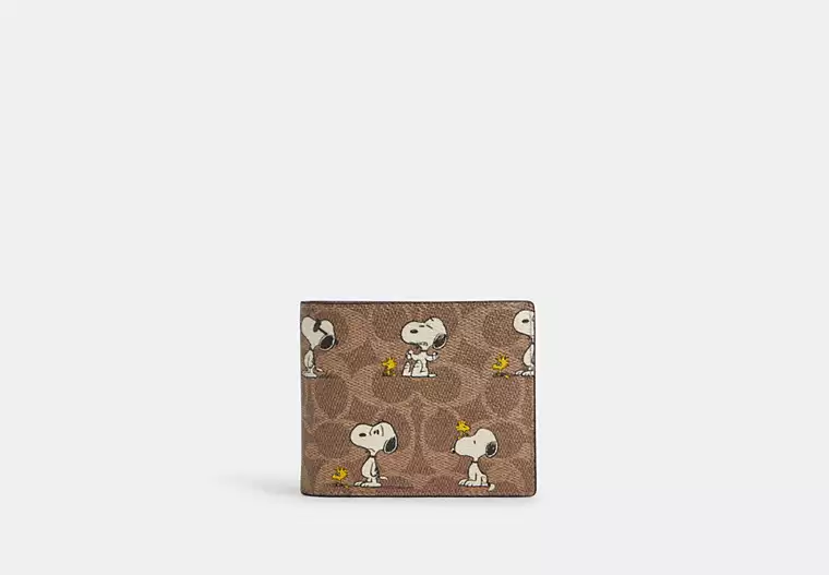 Coach X Peanuts 3 In 1 Wallet In Signature Canvas With Snoopy Print