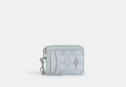 Zip Card Case In Sketch Signature Canvas