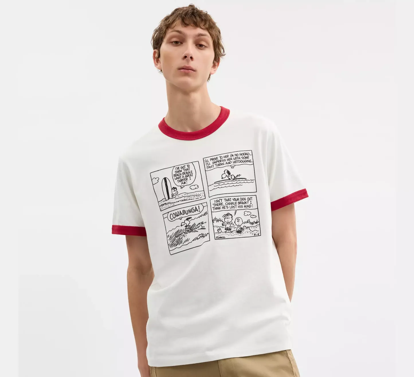 Cothtach X Peanuts Ringer T Shirt In Organic Cotton