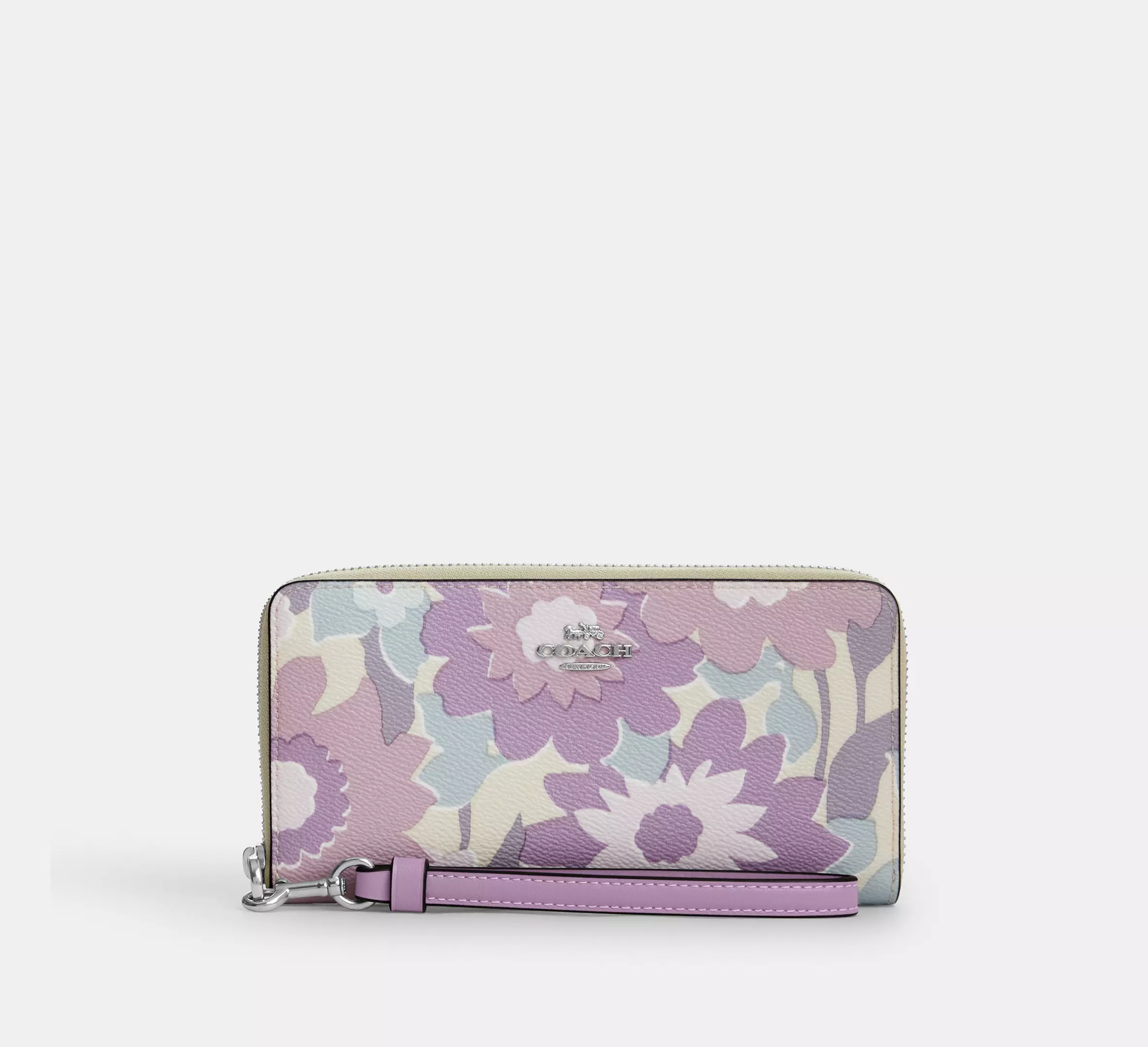 Long Zip Around Wallet With Floral Print