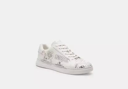 Coach X Peanuts High Line Sneaker With Newspaper Print