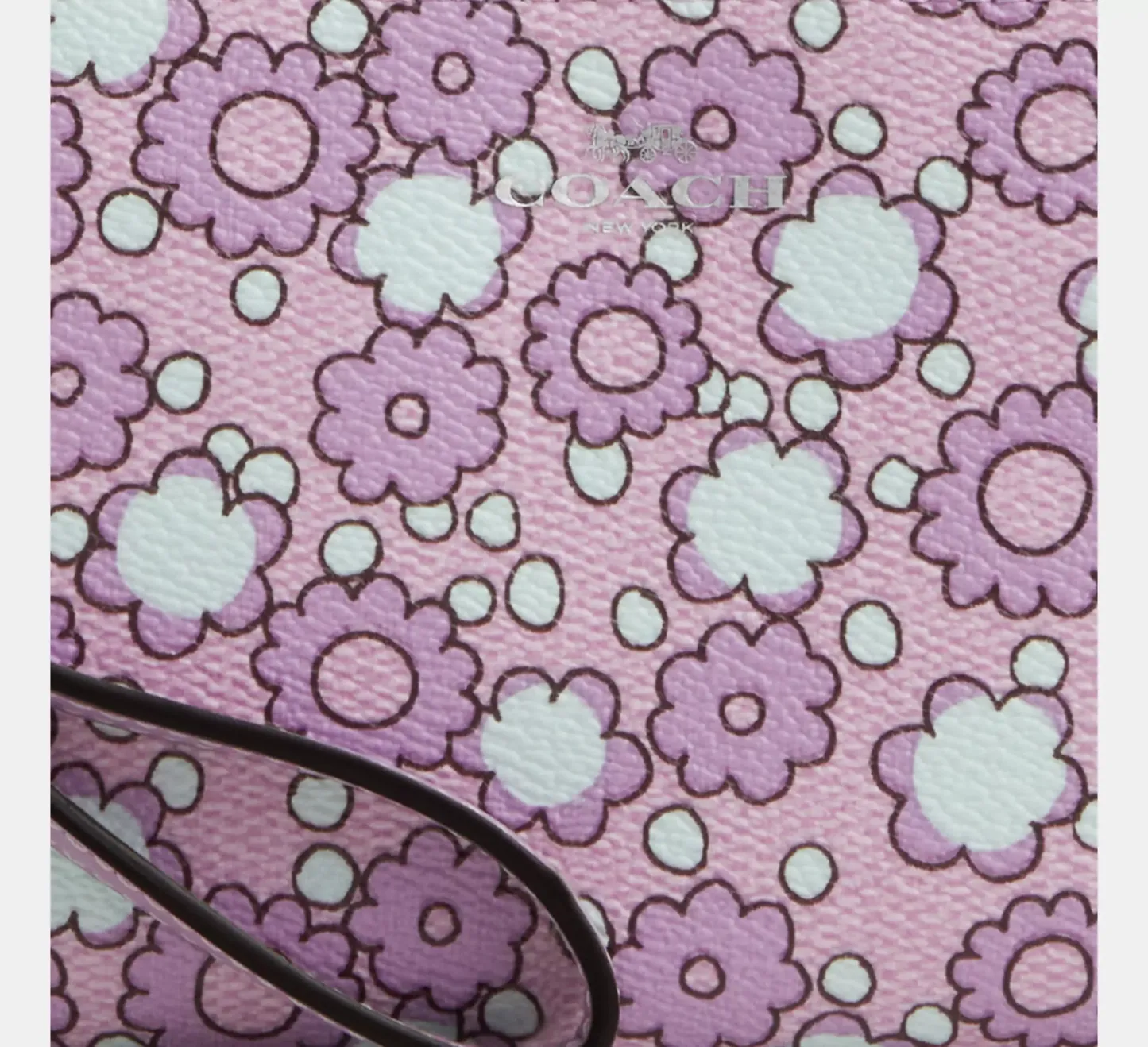 Corner Zip Wristlet With Floral Print