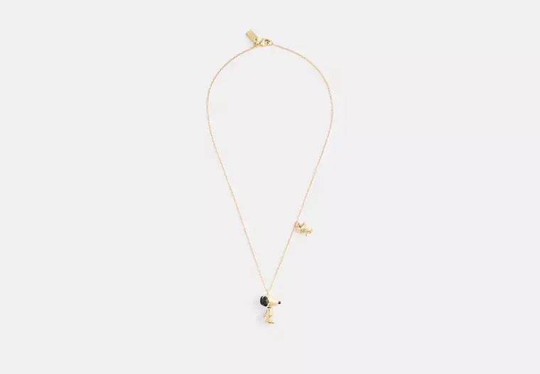 Coach X Peanuts Snoopy And Woodstock Pendant Necklace