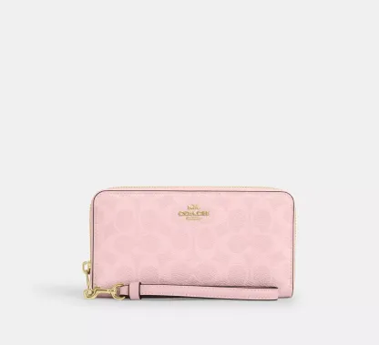 Long Zip Around Wallet In Signature Canvas