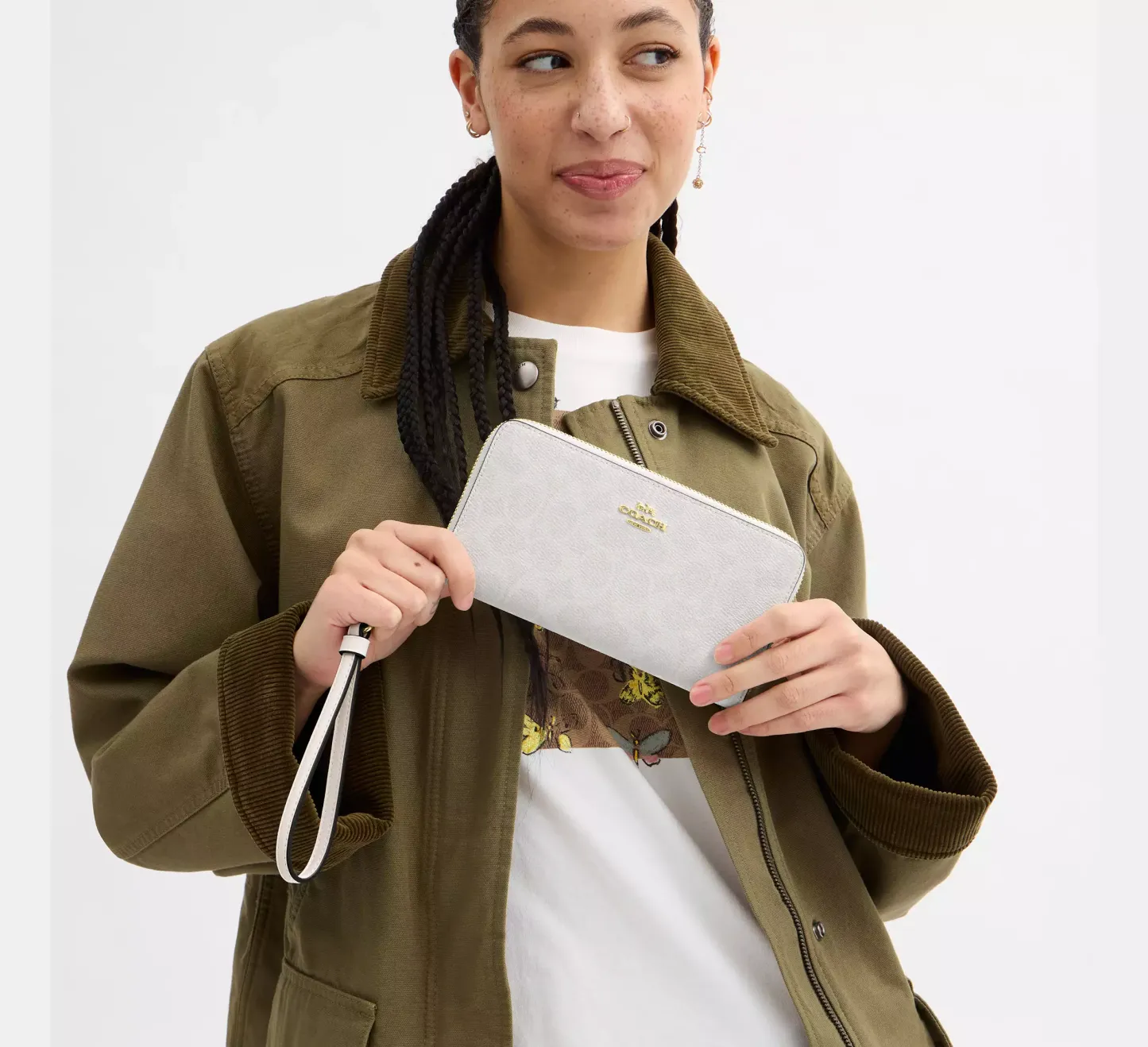 Long Zip Around Wallet In Signature Canvas