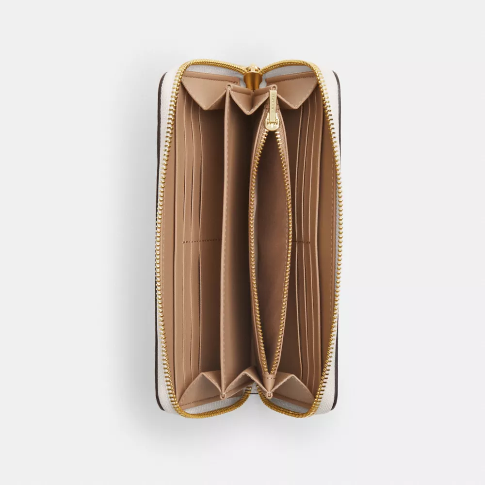 Long Zip Around Wallet With Lips Print