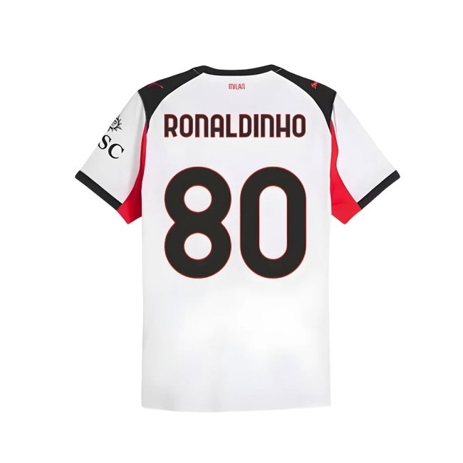 2025-2026 AC Milan match-style Away Shirt (Ronaldinho 80)