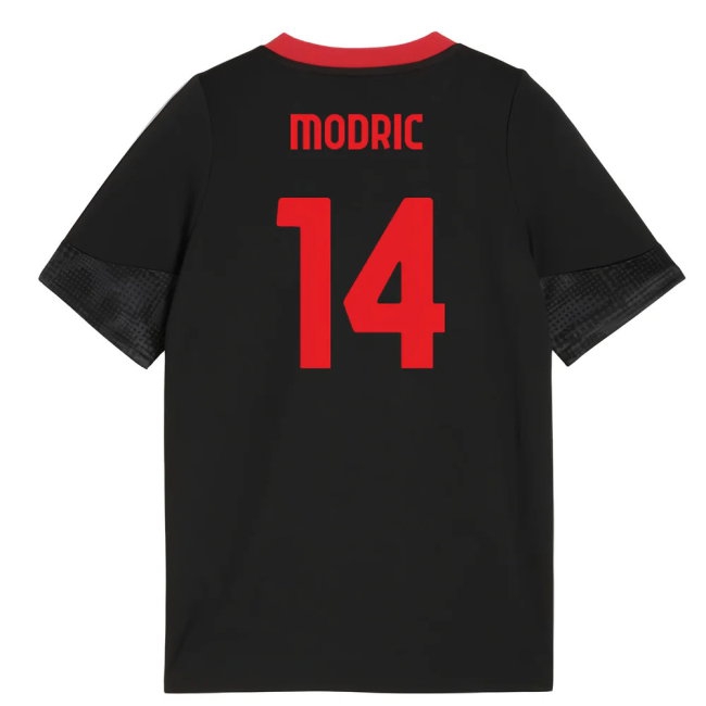 2025-2026 AC Milan Training Jersey (Black) - Kids (Modric 14)