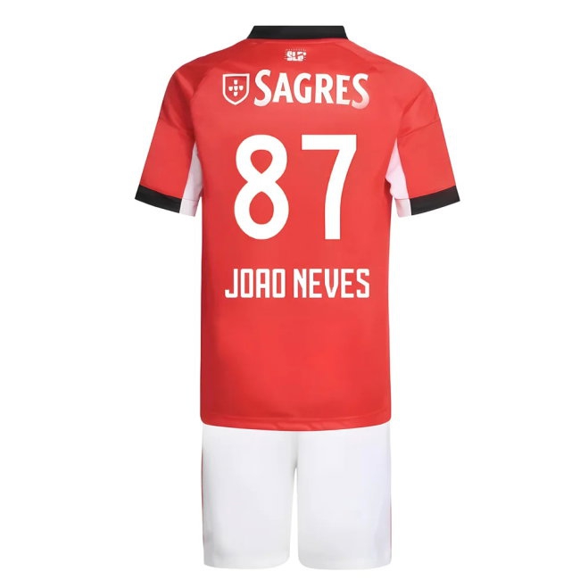 2025-2026 Benfica Home Youth Kit (Joao Neves 87)