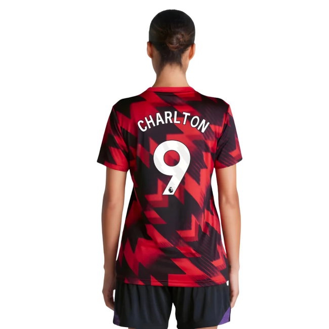 2025-2026 Man Utd Pre-Match Shirt (Red) - Womens (Charlton 9)