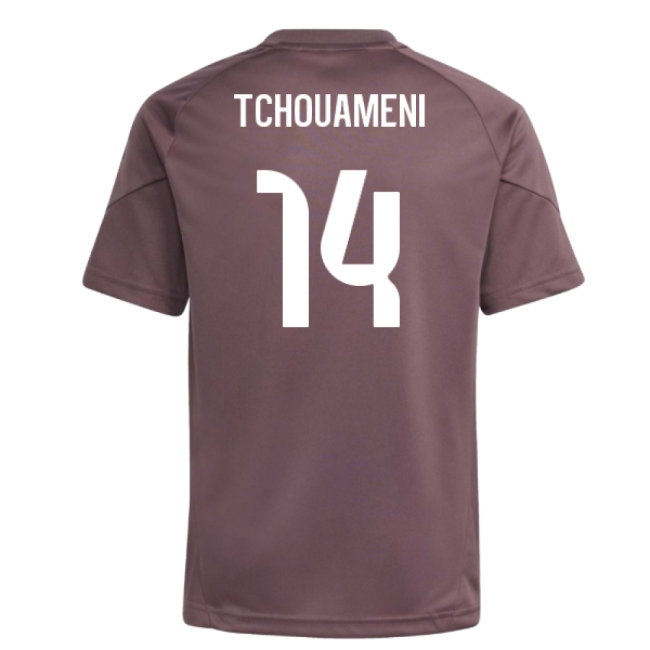 2025-2026 Real Madrid Training Jersey (Shadow Fig) - Kids (Tchouameni 14)