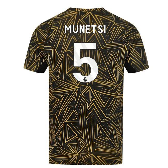 2025-2026 Wolves Home Pre-Match Shirt (Black) (Munetsi 5)