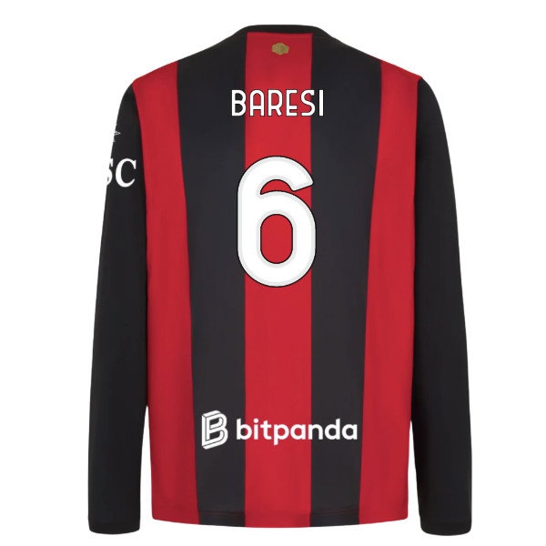 2026-2027 AC Milan Long Sleeve Home Shirt (Baresi 6)