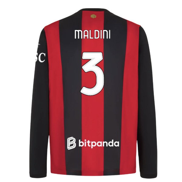 2026-2027 AC Milan Long Sleeve Home Shirt (Maldini 3)