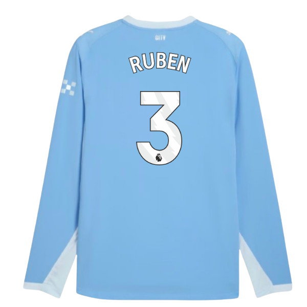 2026-2027 Man City match-style Long Sleeve Home Shirt (Ruben 3)